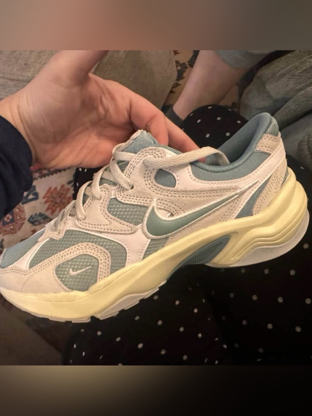 Nike Women’s Light Blue and Cream Chunky Athletic Sneakers